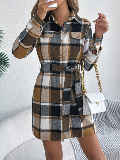 ✨ Vestito Giacca a Quadri con Cintura – Autunno/Inverno 2025 👗🍂