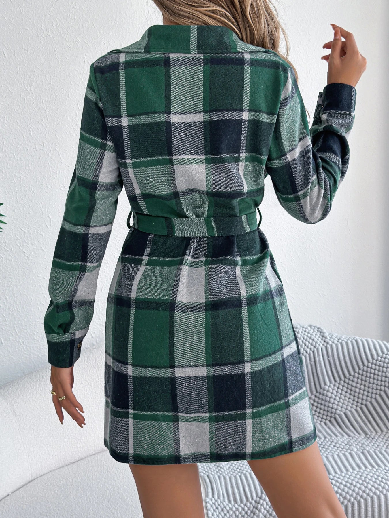 ✨ Vestito Giacca a Quadri con Cintura – Autunno/Inverno 2025 👗🍂