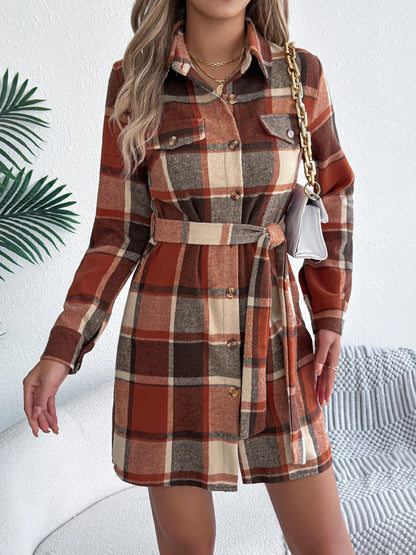 ✨ Vestito Giacca a Quadri con Cintura – Autunno/Inverno 2025 👗🍂