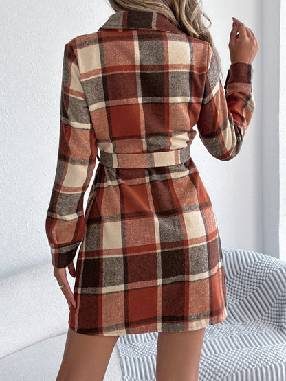 ✨ Vestito Giacca a Quadri con Cintura – Autunno/Inverno 2025 👗🍂